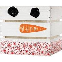 KDMD Wooden Snowman Crate - Plastic Lined in White