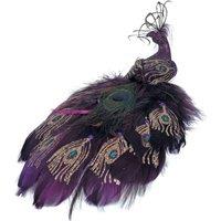 KDMD Purple Peacock 30cm Christmas Ornament