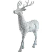 KDMD Glitter Standing Reindeer - Silver 45cm