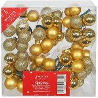 KDMD Gold Bauble on Wire - Matt Shiny Glitter 72 Pack