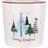 KDMD Treetops Glisten Ceramic Pot White