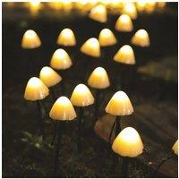 KDMD 10 Solar LED Warm white Mushroom String Lights 3.8m