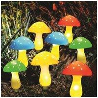 KDMD Multicolorcoloured Mushroom Solar Lights Set of 8