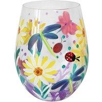 KDMD Cottage Garden Stemless Hand Painted Glass
