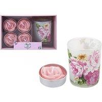 KDMD Floral Votive & Pink Rose Candle Set 3 Pack