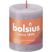 KDMD Frosted Lavender Bolsius Rustic Shine Pillar Candle 80 x 68mm 2 Pack in Light Grey