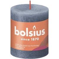 KDMD Twilight Blue Bolsius Rustic Shine Pillar Candle 80mm x 68mm 2 Pack in Dark Blue