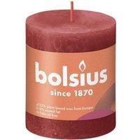 KDMD Delicate Red Bolsius Rustic Shine Pillar Candle 80 x 68mm 2 Pack