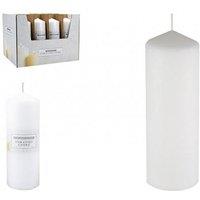 KDMD Unscented Pillar Candle 20cm 2 Pack in White