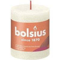 KDMD Soft & Pearl Bolsius Rustic Shine Pillar Candle 80 x 68mm 2 Pack in White