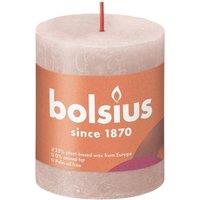 KDMD Misty Pink Bolsius Rustic Shine Pillar Candle 80 x 68mm 2 Pack in Pale Pink