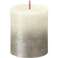KDMD Faded Soft Pearl Bolsius Rustic Metallic Candle 80 x 68mm 2 Pack in Grey