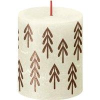 KDMD Bolsius Rustic Soft Pearl Silhouette Pillar Candle with Tree 80mm x in Ivory