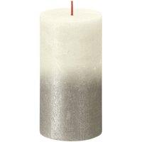 KDMD Faded Soft Pearl Bolsius Rustic Metallic Candle 130 x 68mm in Grey