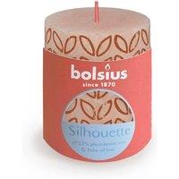 KDMD Misty Pink Bolsius Rustic Silhouette Pillar Candle 80 x 68mm in Pale Pink