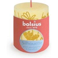 KDMD Butter Yellow Bolsius Rustic Silhouette Pillar Candle 80 x 68mm