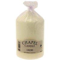 KDMD Chapel Candle 130x80 White Pillar Candle in Cream