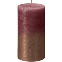 KDMD Velvet Red & Copper Rustic Pillar Candle