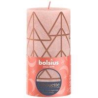 KDMD Bolsius Pink & Print Rustic Silhouette Candle 130mm x 68mm
