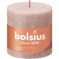 KDMD Misty Pink Bolsius Rustic Shine Pillar Candle 100 x 100mm in Pale Pink