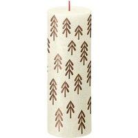 KDMD Bolsius Rustic Soft Pearl Silhouette Pillar Candle with Tree 190mm x in Ivory