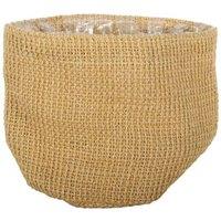 KDMD Jute Nursery Basket with Liner 14x14cm 3 Pack in Brown | Size: 14x14 cm