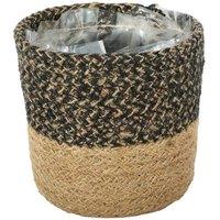 KDMD Black & Natural Jute Basket 12 x 12cm 3 Pack | Size: 12 x 12 cm