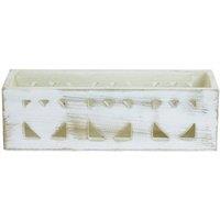 KDMD Wooden White Planter 3 Heart 3 Pack