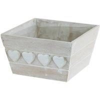 KDMD Wooden White Heart Planter 3 Pack