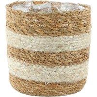 KDMD Natural Seagrass & Braided Jute Basket 16cm x 16cm 2 Pack | Size: 16 cm x 16 cm