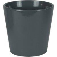 KDMD Hortus Vienna Glossy Grey Ceramic Pot 15cm 2 Pack