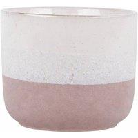 KDMD Hortus Pink & White Bordeaux Stoneware Pot 10cm H x 10cm Dia 2 Pack