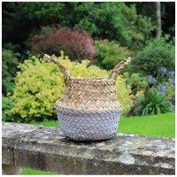 KDMD 11.5cm Grey & Natural Two Tone Belly Basket 2 Pack