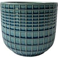 KDMD Hortus Blue Green Braga Pot 13cm H x 13.5cm Dia