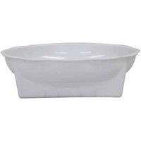 KDMD White Square Round Dish Plastic