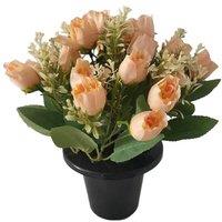 KDMD Essential Cream Rose Mix Remembrance Pot in Peach