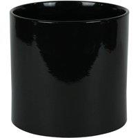 KDMD Hortus Sofia Glossy Black Ceramic Pot 17cm