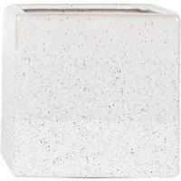 KDMD Hortus White Bordeaux Stoneware Cube 12.5cm H x 12.5cm W | Size: 12.5 cm H x 12.5 cm W