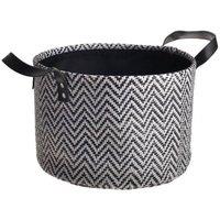 KDMD Round Basket with Zigzag Design in Black