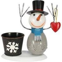 KDMD Novelty Zinc Snowman & Planter 7cm pot