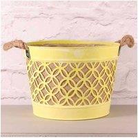 KDMD Yellow Planter with Rope Handle 28cm