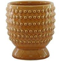 KDMD Yellow Hortus Hobart Footed Pot 13x14cm in Mustard | Size: 13x14 cm