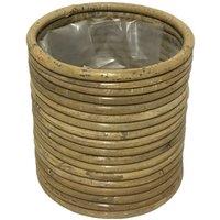 KDMD Hortus Round Stripe Pot 14cm H in Light Brown