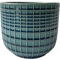 KDMD Hortus Blue Green Braga Pot 17cm H x 19.5cm Dia