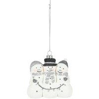 KDMD White & Silver Snowman with String Lights 9.5cm 2 Pack