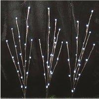 KDMD 3 White Light Twig Pathway Lights Battery Operated