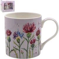 KDMD White Thistle Mug Ceramic Patterned Mug