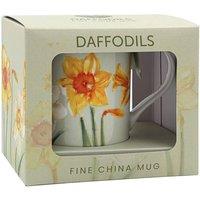 KDMD Yellow Daffodils Mug Ceramic Patterned Mug in Pale Green
