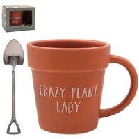 KDMD Green Crazy Plant Lady Mug & Spoon in Terracotta