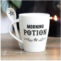 KDMD Morning Potion Ceramic Mug & Spoon Set in White